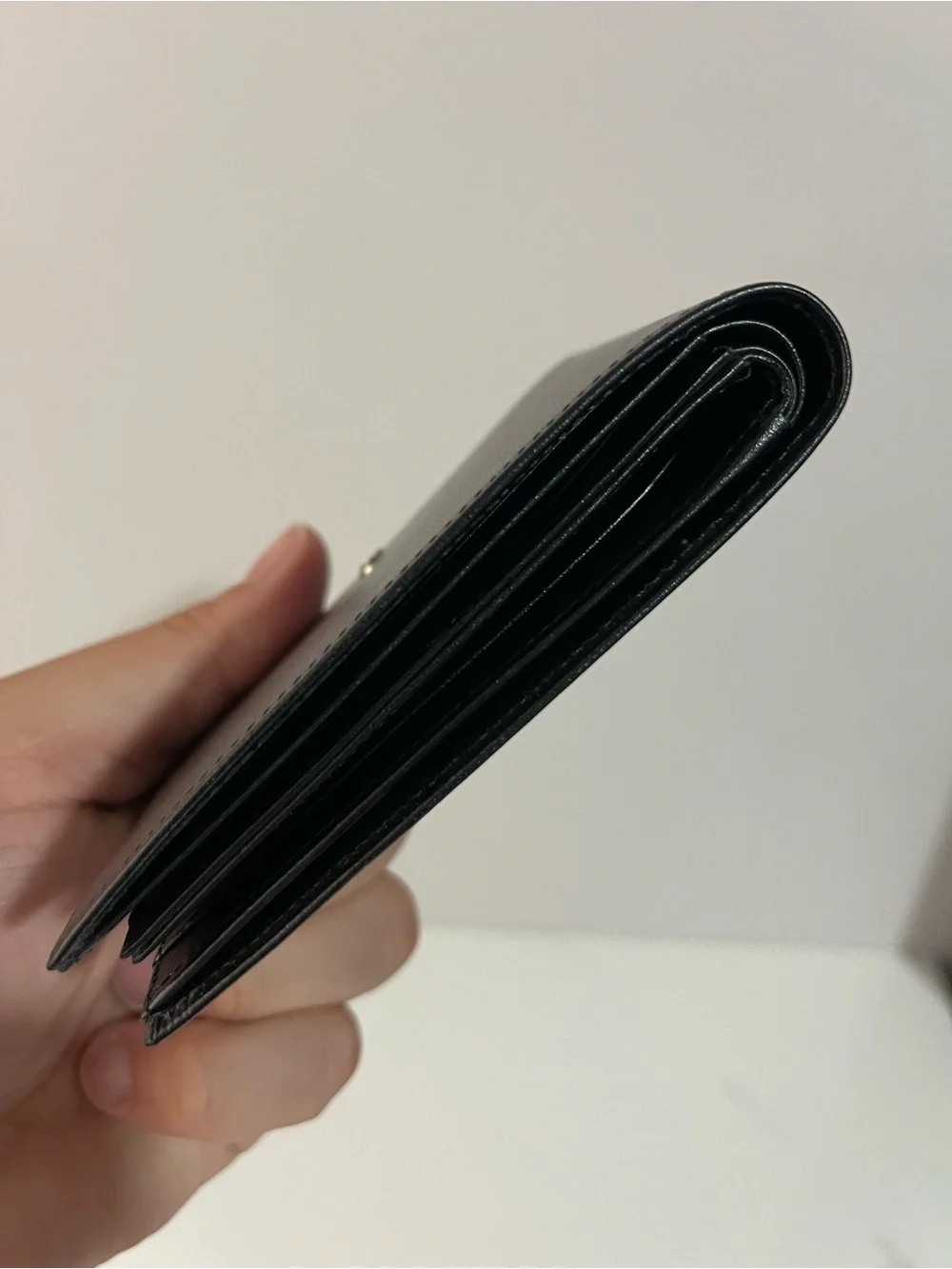Montblanc Black Leather Slim Bi-Fold Wallet with Emblem